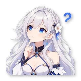 Шестнадцать стикеров из VTuber-модели: героиня та же, одежда — обычная уличная, по одной строчке в описании: стикер 4