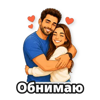 Пара: рисованный стиль: стикер 3